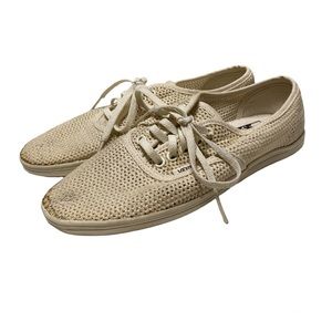 Vans Lo Pro Sneakers Women’s 6.5 Beige Ynez Binding Mesh Shoes Dri Lex Lace Up
